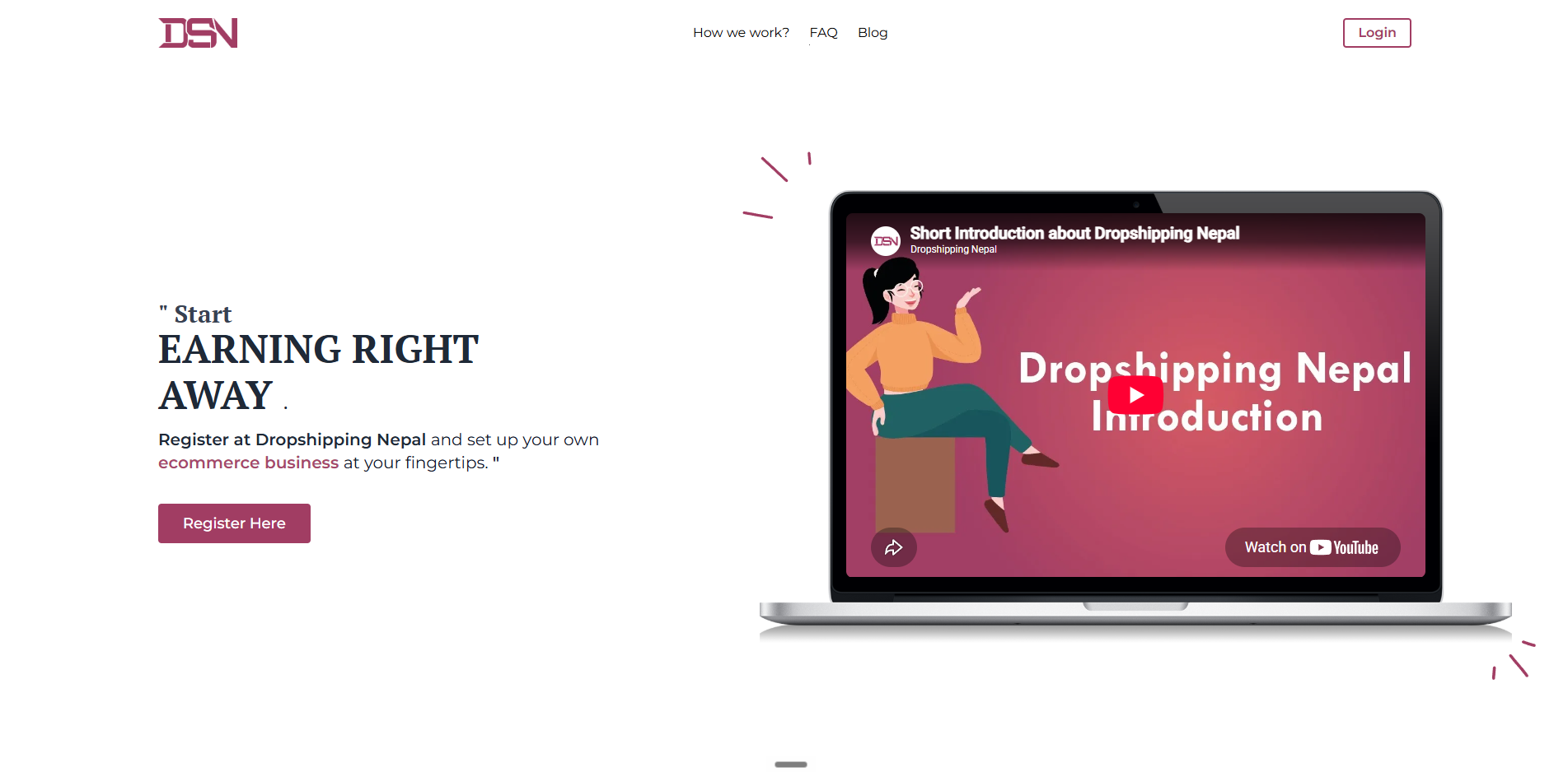 Dropshipping Nepal commerce platform homepage